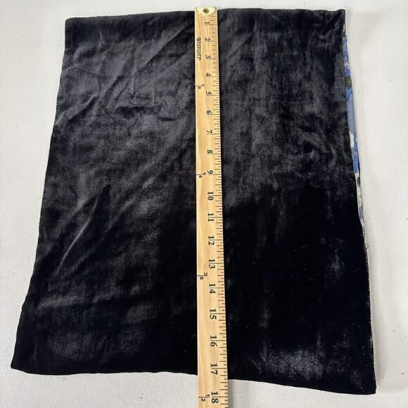 Kevin O'Brien Studio Infinity Loop Scarf Velveteen Black Gray Blue Silk Soft - Picture 6 of 7